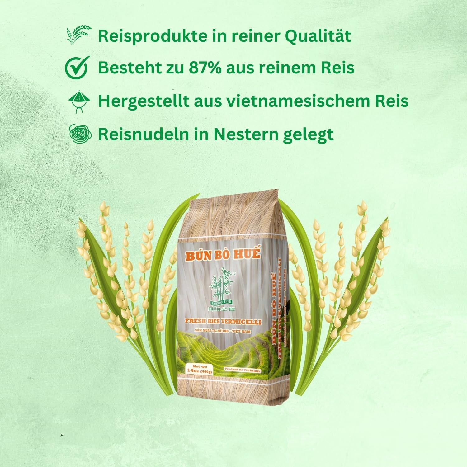 BAMBOO TREE - Bun Bo Hue Reisnudeln - (1 X 400 G)