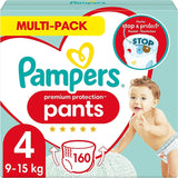 Pampers Premium Protection Pants Größe 7, 123 Windeln, 15 kg+, mit 360°-Anpassung und weichen Anti-Leck-Bündchen für optimalen Komfort und Schutz