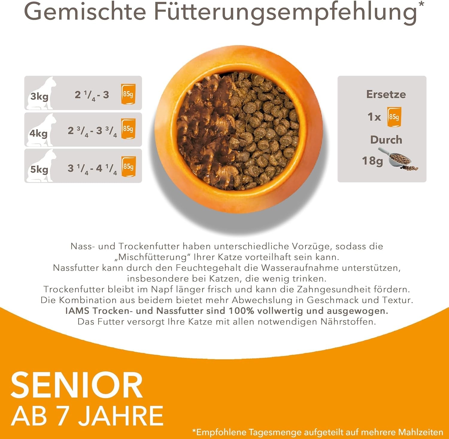IAMS Delights Nassfutter für Katzen mit Huhn in Soße für ältere Katzen ab 7 Jahren – Probiergröße, Einzelbeutel, 1 x 85 g