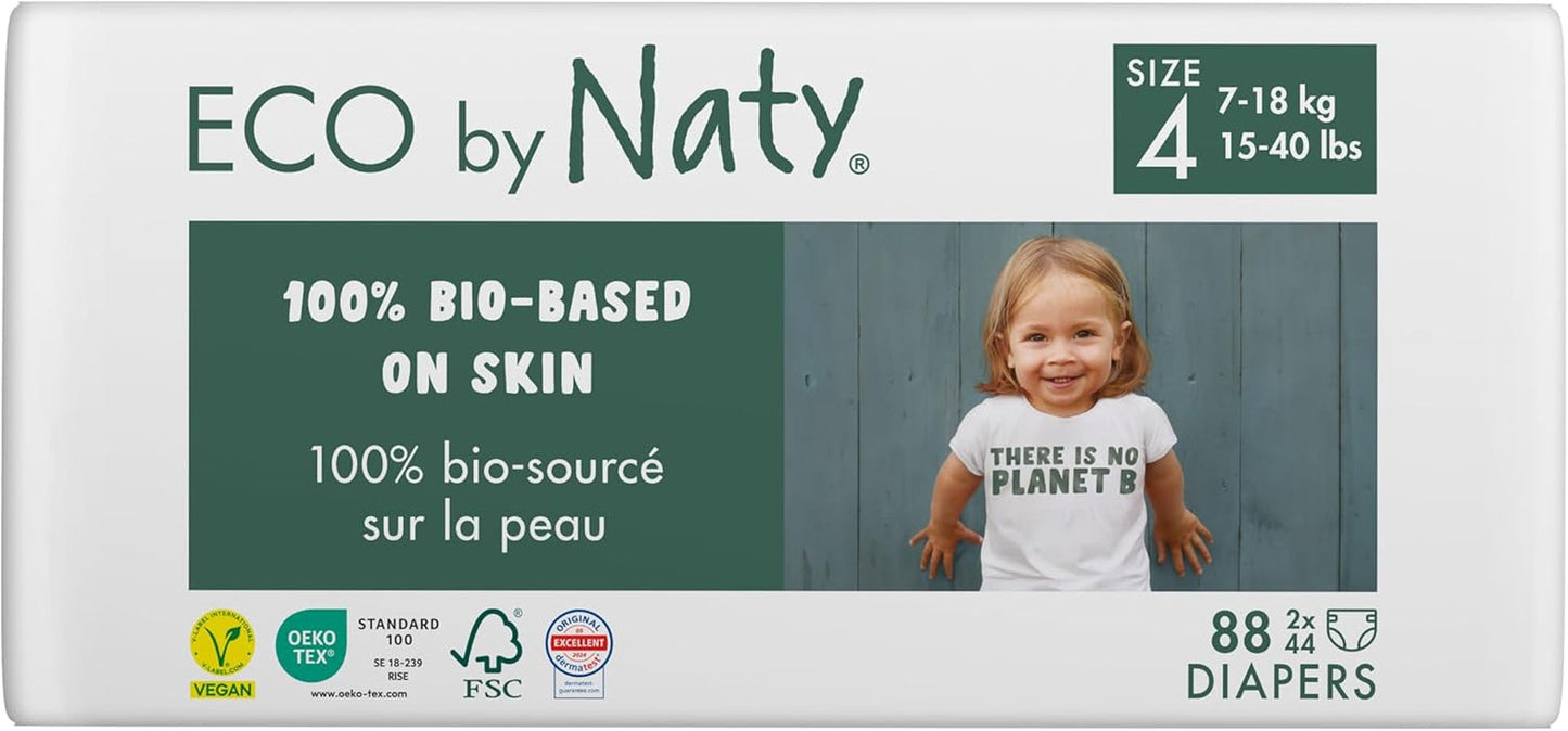 Eco Diapers Eco by Naty Baby Eco Diapers – hochwertige Bio-Windeln, umweltfreundlich, aus pflanzlichen Materialien, ideal für empfindliche Babyhaut (Größe 5 – 80 Stück)