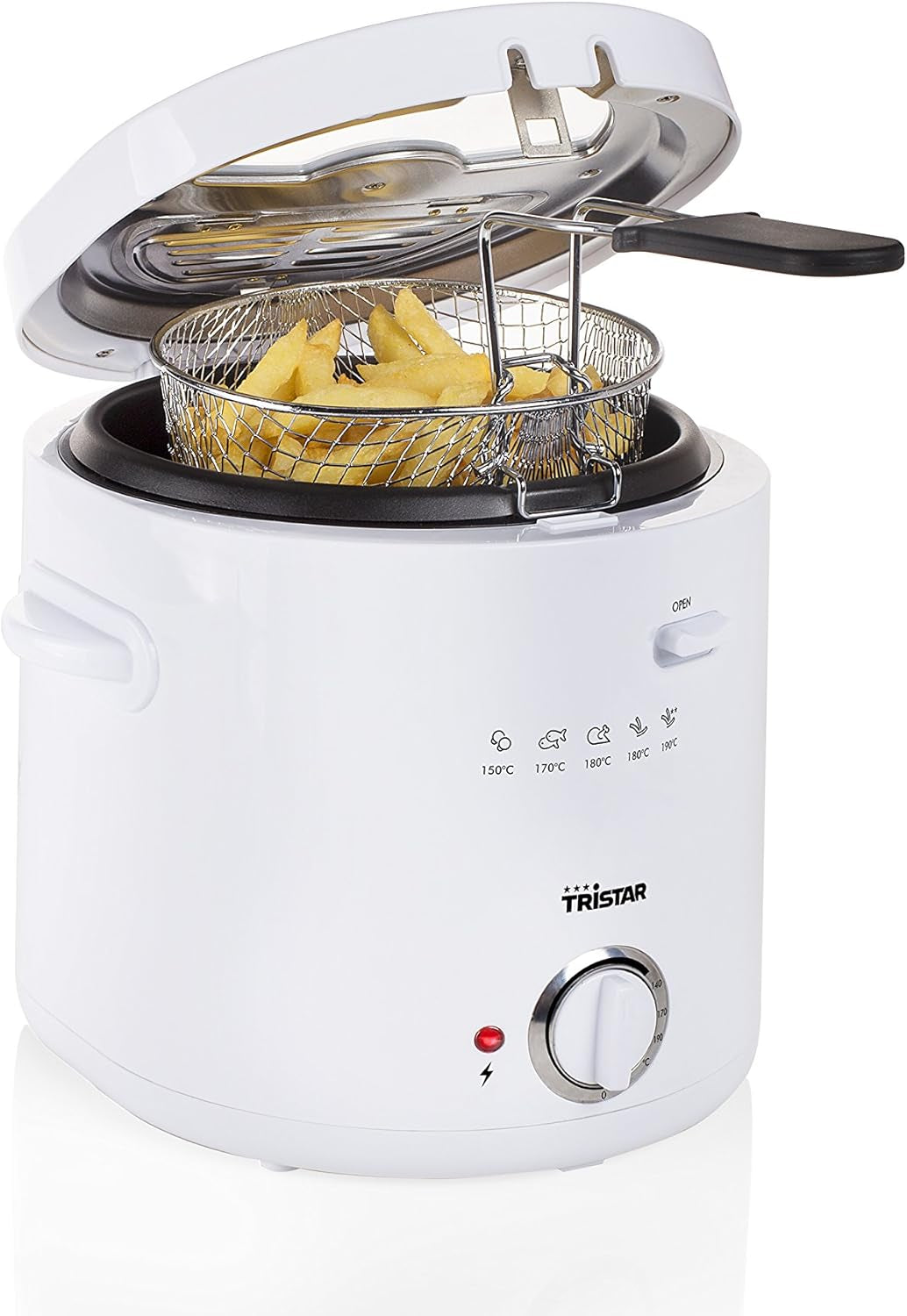Tristar FR-6941 Fritteuse – Thermostat, 1,5 l, 1000 W, weiß Appliances Naty Shop Standardtitel