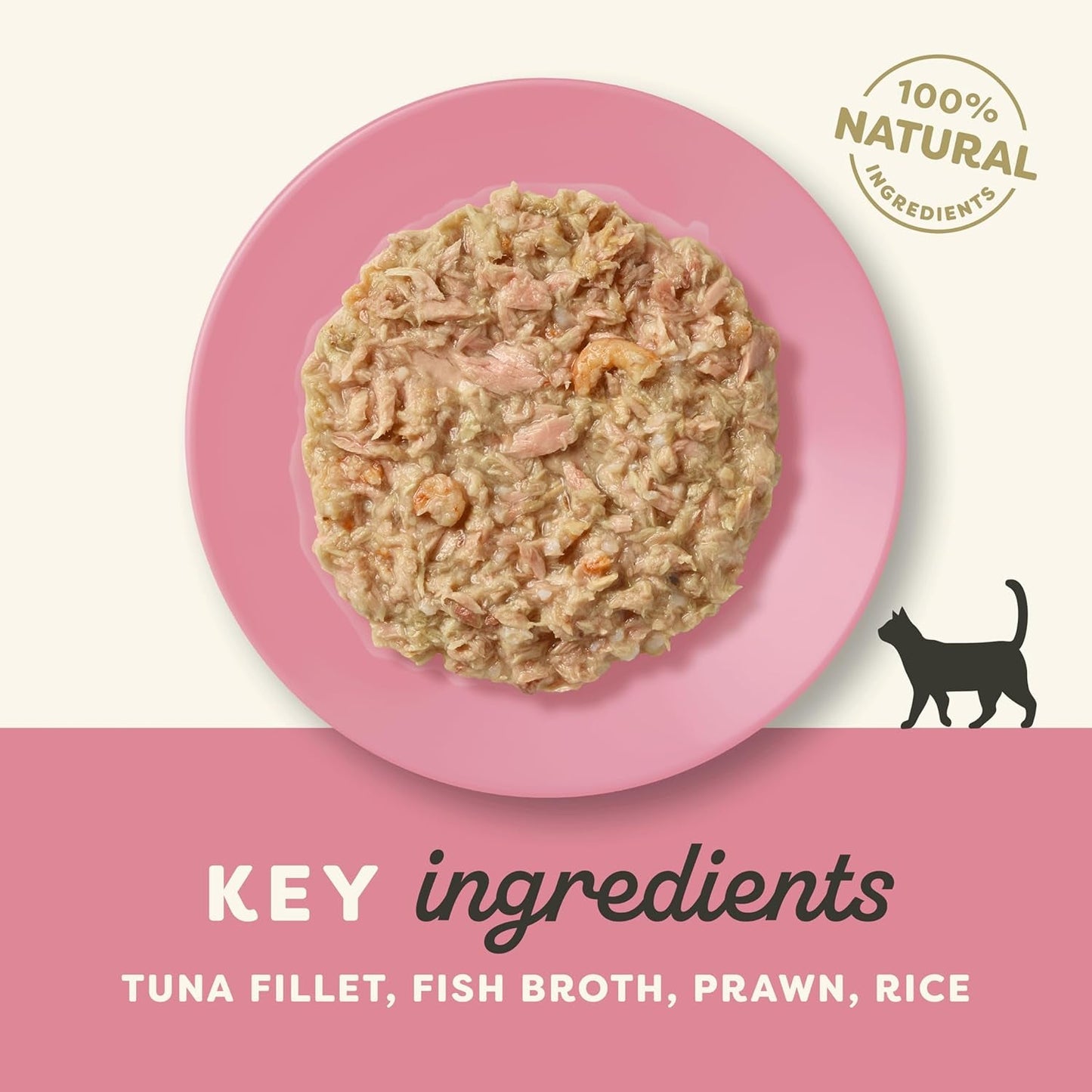 Applaws Premium Natural Nassfutter für Katzen, Thunfischfilets mit pazifischen Garnelen in Suppe, 70-g-Portionsbeutel (12 x 70 g)