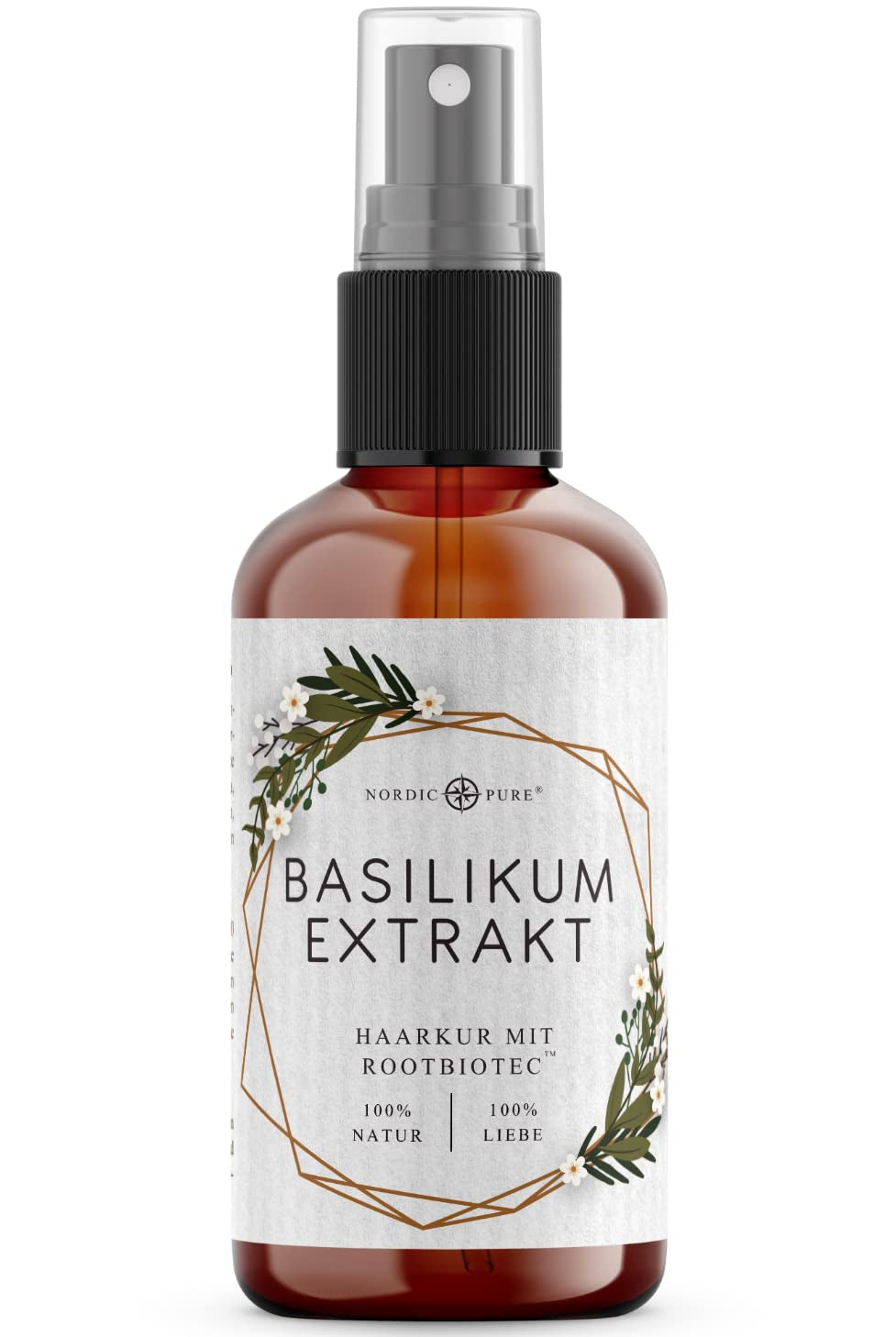 Haarkur mit Basilikumextrakt von Nordic Pure | Zur Pflege von dünnem, trockenem und brüchigem Haar | Kann Haarausfall vorbeugen 100 ml Naty Shop Haarpflege Standardtitel