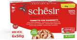 Thunfisch-Garnelen-Gelee für Katzen, Nassfutter für Katzen in Gelee, 8 x 6 Dosen x 50 g