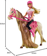 Simba 105730939 – Steffi Love Reit-Outfit, 2 Pferde, voll bewegliche Modepuppe, 29 cm, für Kinder ab 3 Jahren