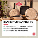 Ledro Bratpfanne, 24 cm, Aluminium, induktionsgeeignet, Antihaft-Keramikbeschichtung, Thermopoint, Made in Italy, beige Töpfe und Pfannen Naty Shop