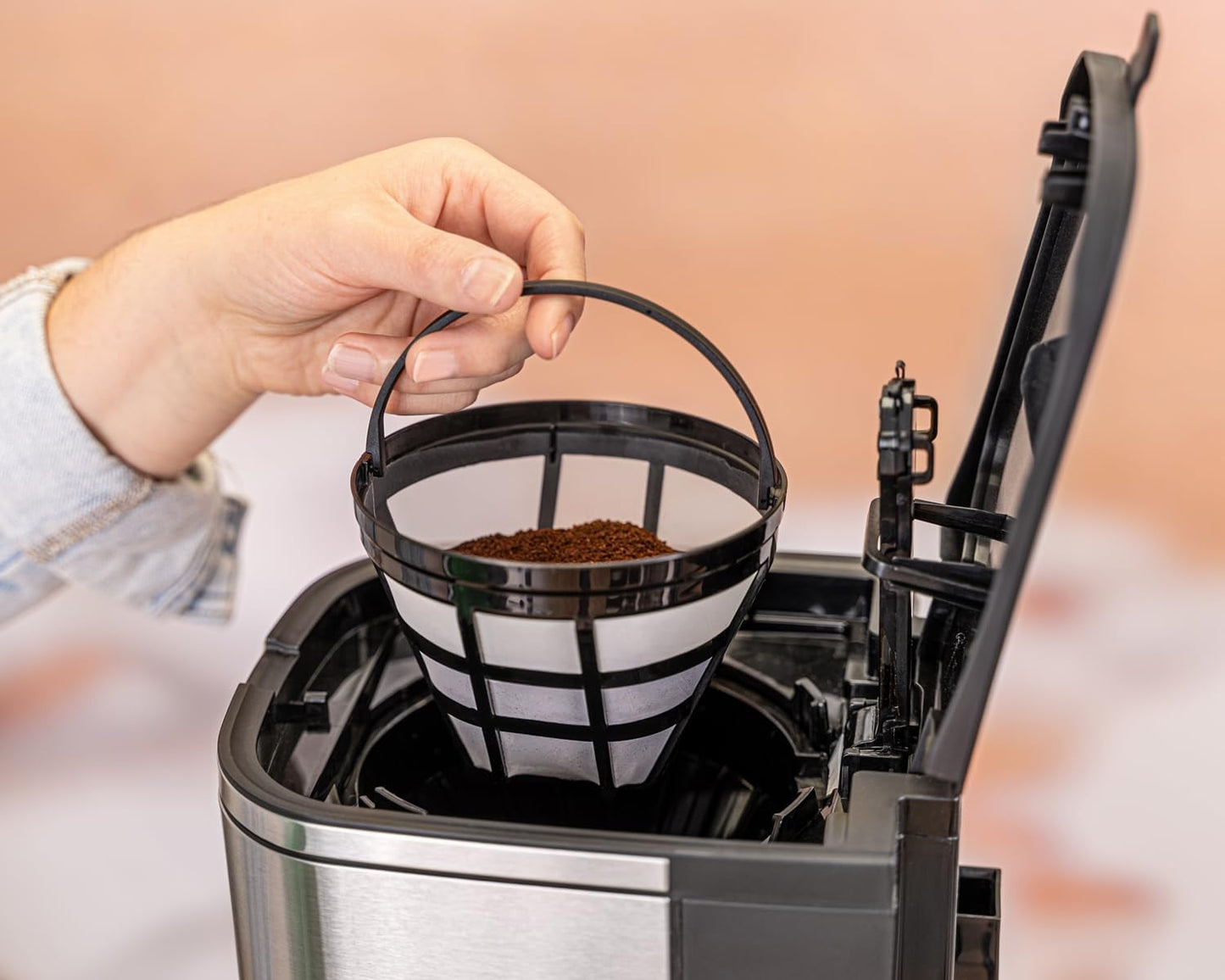 Rommelsbacher FKM 1000 Filter-Espressomaschine – 1,5 Liter Wassertank für 12 Tassen Kaffee, Glaskaraffe, Startvorwahl, Warmhaltefunktion, Aromafunktion, herausnehmbarer Filterhalter 1x4