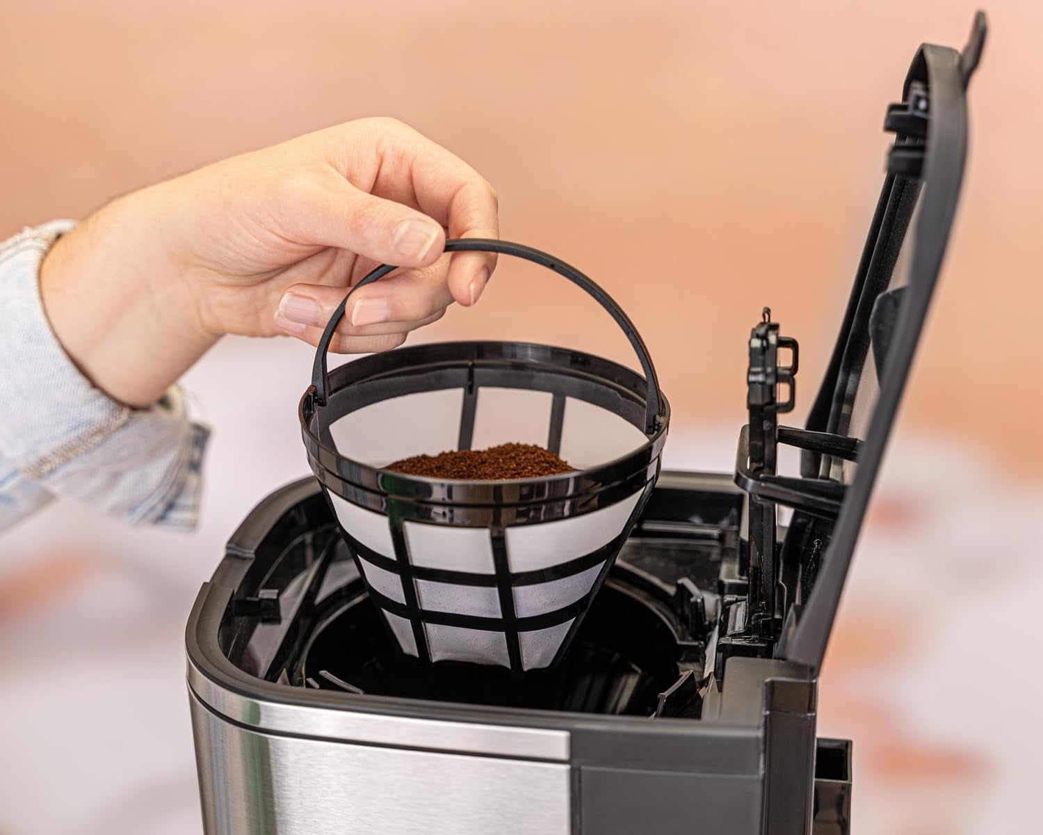 Rommelsbacher FKM 1000 Filter-Espressomaschine – 1,5 Liter Wassertank für 12 Tassen Kaffee, Glaskaraffe, Startvorwahl, Warmhaltefunktion, Aromafunktion, herausnehmbarer Filterhalter 1x4
