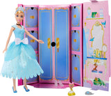 Mattel DISNEY Prinzessin Aschenputtel – Bewegliche Puppe mit glitzerndem Outfit, abnehmbaren Schuhen und Tiara, kämmbares Haar für Friseurspaß, für Kinder ab 3 Jahren, HLW06 Naty Shop Dolls Aschenputtel-Puppen-Modeset
