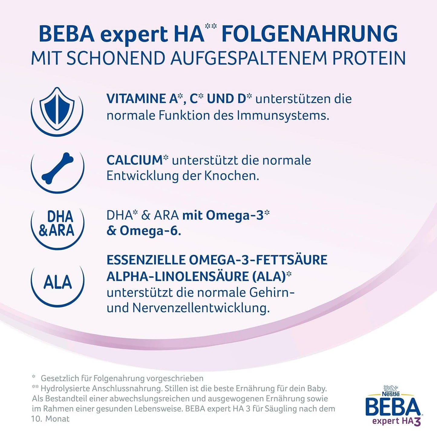 BEBA expert HA 3 Hydrolysierte Fortsetzungsformel, ab 10 Monaten, 1 Packung (1 x 550 g)