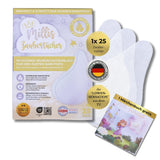 Millis Zaubertücher bei Windeldermatitis Baby, bekannt aus „Die Höhle der Löwen“, 25 Tücher (1 x 25er) mit Aloe Vera, Mandelöl & Q10 – Pflegt, schützt & dient als Wundschutz bei gereizter Haut