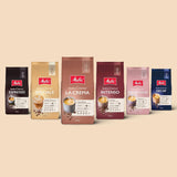 Melitta BellaCrema entkoffeinierte Kaffeebohnen, 4 x 1 kg, ungemahlene Kaffeebohnen für Kaffeevollautomaten, entkoffeinierte leichte Röstung, deutsche Röstung, Stärke 3
