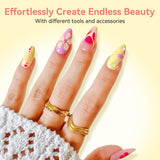 Makartt Blooming Gel-Nagellack – 15 ml Blooming Gel-Nagellack-Verlängerung mit Marmorfarbe, Gelfarbe, DIY-Maniküre-Nageldesigns, Blumen, Tiere, Aquarell, magisches Maniküre-Set