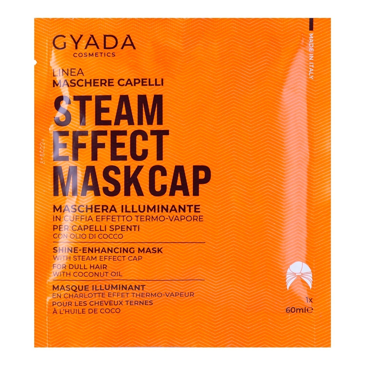 GYADA COSMETICS Haarmaske aus leichtem und revitalisierendem Material, verleiht Glanz und Geschmeidigkeit, nährende und reparierende Wirkung, mit Thermokappe, auf Basis von Kokosöl und Avocado, 60 ml Naty Shop Haarmaske Standardtitel