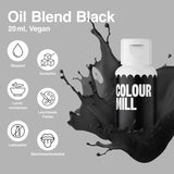 Color Mill Flüssiges Lebensmittelfarben-Set – 5 x 20 ml auf Ölbasis (Schwarz, Pink, Lila, Rot und Blau) – UV-beständig – perfekt zum Backen und als Belag für Kuchen, Muffins und Kuchendekorationen