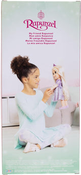 Disney Princess Rapunzel 35 cm große Puppe, reflektierende Glitzeraugen, bewegliche Gelenke, abnehmbares Kleid, Schuhe, Krone, langes blondes Haar, für Mädchen ab 3 Jahren
