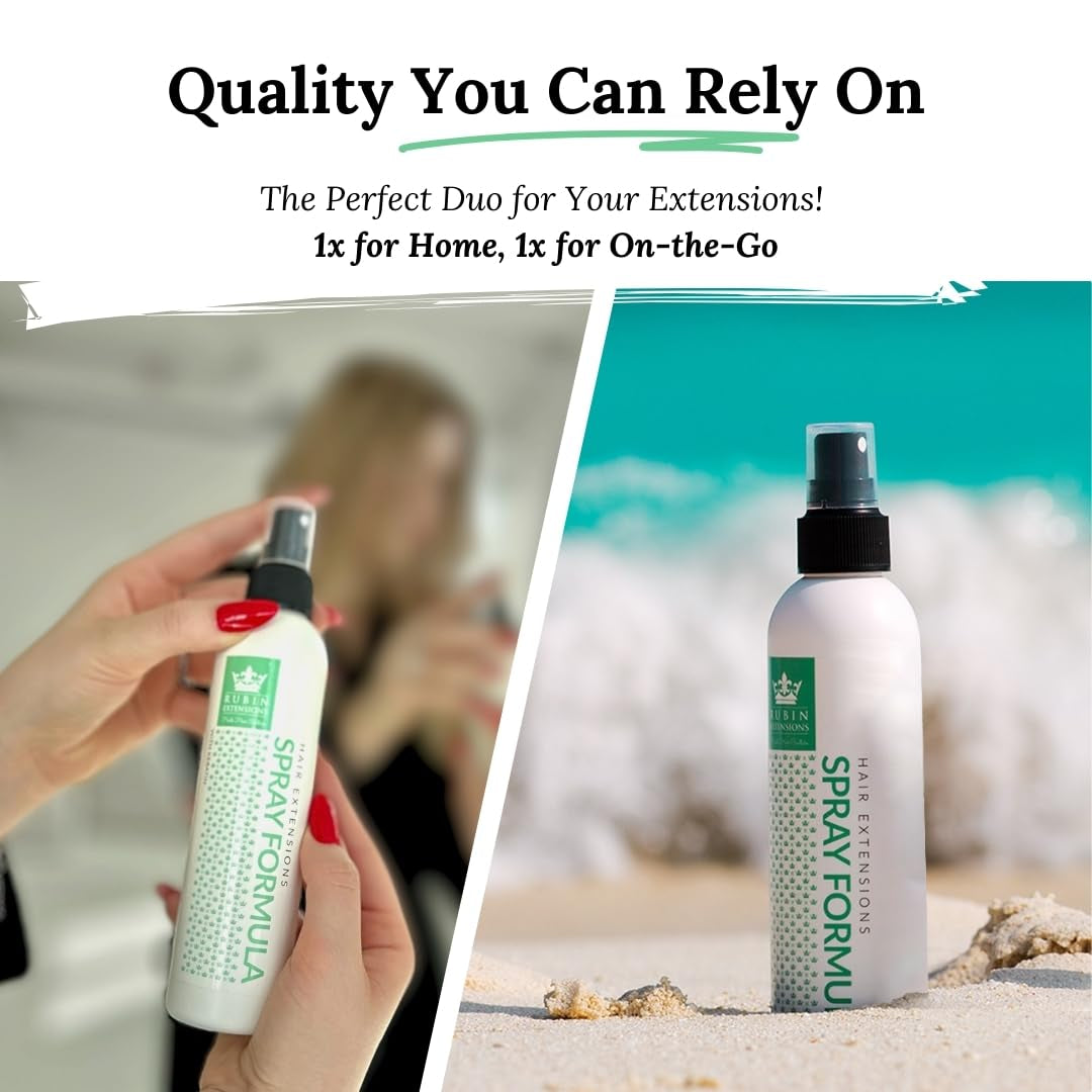 2-Phasen-Spray zur Pflege von Echthaarverlängerungen | hochkonzentriertes Keratin, Kollagen und B5 | Schutz und Glanz für Echthaar-Tape-Extensions | ideal für Echthaarverlängerungen und Echthaarzöpfe | 2er-Pack Haarentwirrungsprodukte Naty Shop