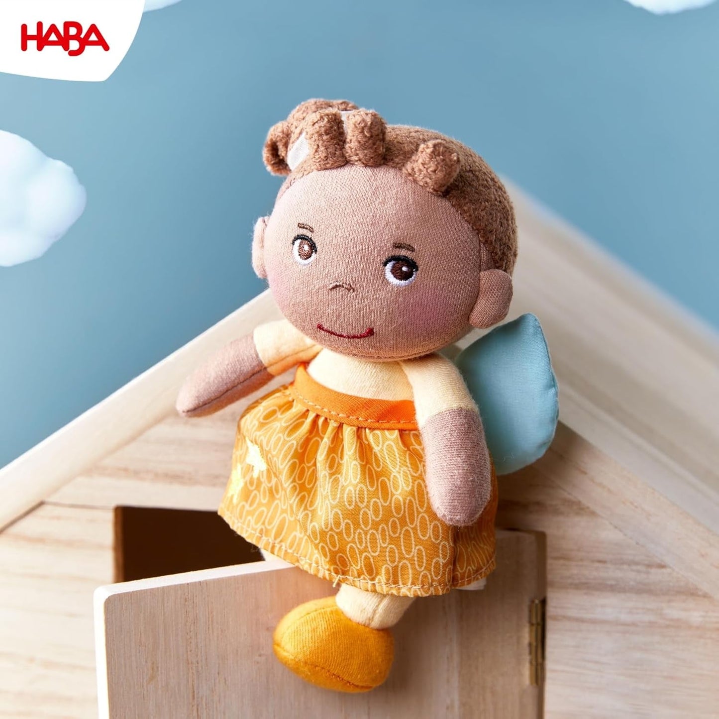 HABA Schutzengel Holly – Weiche Stoffpuppe (15 cm), perfektes Willkommensgeschenk für Babys und Kleinkinder – Waschbar bei 30 °C – 2011871001