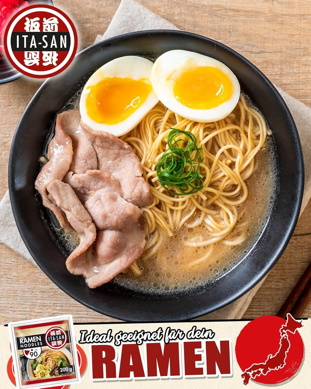 ITA-SAN Ramen-Nudeln, schnelle und einfache Zubereitung, 30 x 200 g