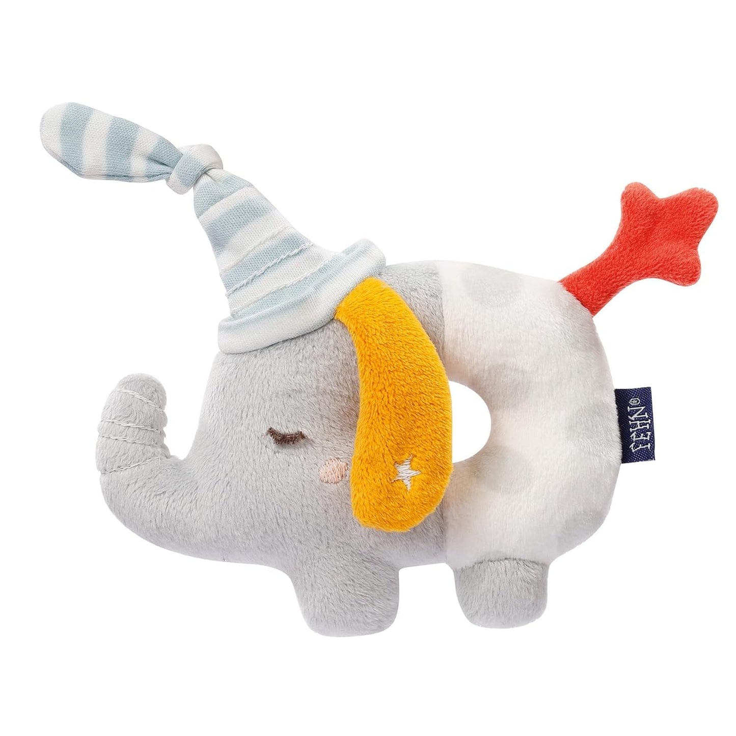 Fehn Baby Greifring Schaf Spielzeug fehnNATUR – Plüschtier mit Bio-Baumwolle – Babyspielzeug mit Glöckchen und spielerischem Lernspielzeug – Greifling für Babys und Kleinkinder ab 0+ Monaten Babyspielzeug Naty Shop Elefant