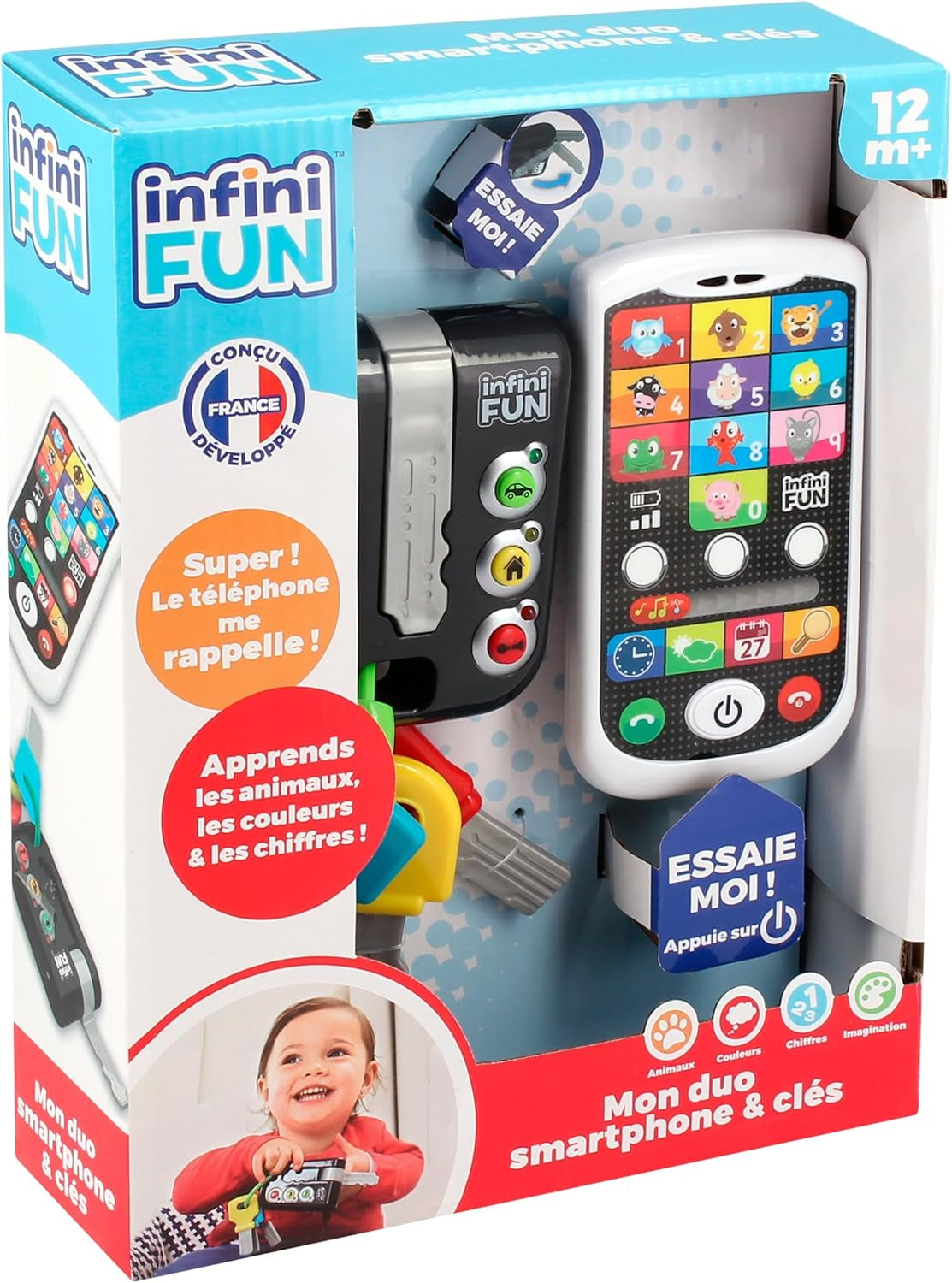 My Duo High-Tech Phone + Key – Ein sehr realistisches Telefon und Schlüssel. - Spielzeug für mehrere Lernprojekte ab 12 Monaten Bebe Naty Shop Toys