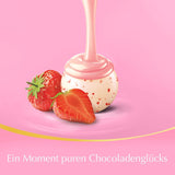 Lindt LINDOR Extra Dark Chocolate Balls und LINDOR Strawberry Creme Chocolate Balls | 1 kg wiederverschließbarer Beutel | ca. 80 weiße Schokoladenkugeln mit Erdbeercreme