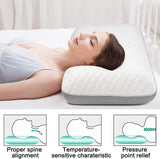 Fityou Memory-Schaum-Kissen, Nackenstützkissen, ergonomisches Schlafkissen, Kühlkissen, doppelseitiges Design, waschbarer Kissenbezug (67,5 x 40 x 13 cm), orthopädische Nackenkissen, Naty Shop