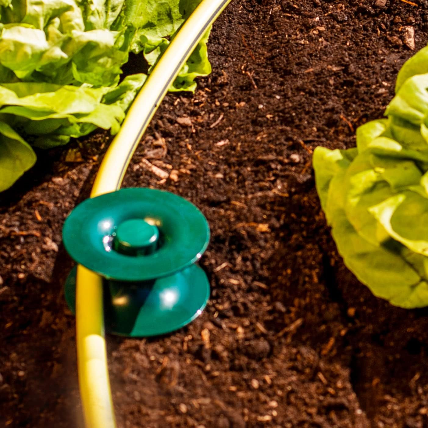 3er-Set Schlauchführungen, grün, 24 x 9 cm | Gartenschlauch- und Kabelführung mit Erdanker | Schlauchtrommel zum Schutz von Beeten und Hauswänden | Haspel für Gartenschlauch und Kabel