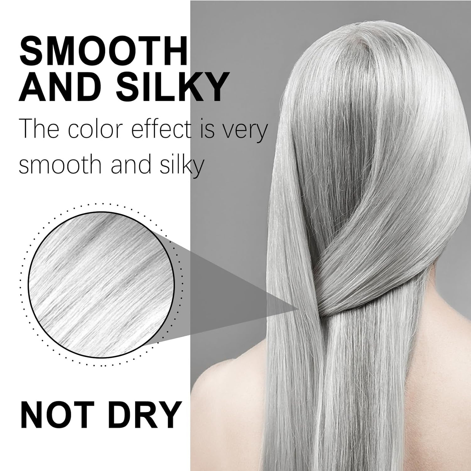 Natürliche Haarfärbecreme, Silbergrau, sofortige Haarfarbe, Wachs, temporäre Frisur, graue Farbe, natürliches Haar, Silbergrau, 100 ml, Naty Shop Haarfärbemittel