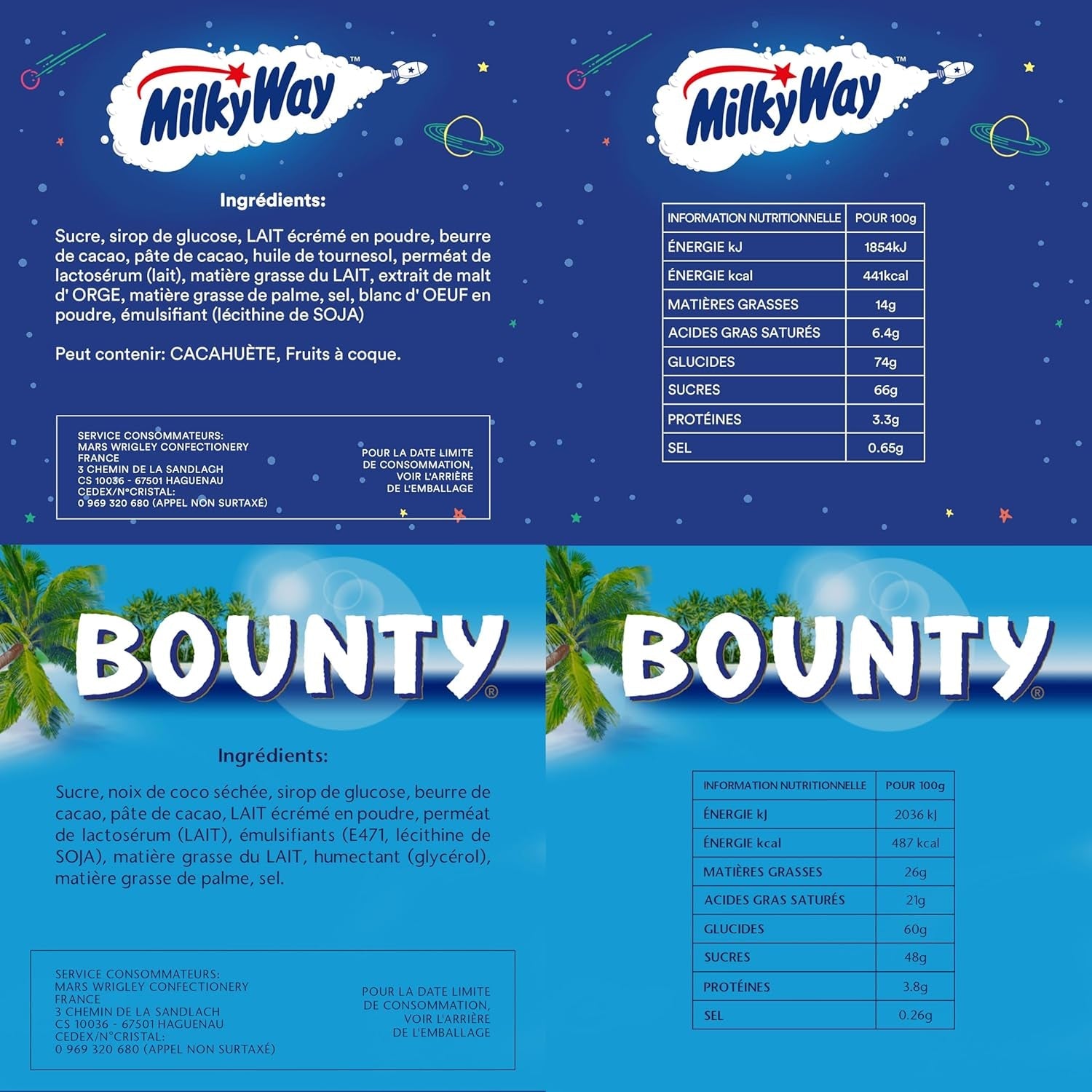 Gemischte Minis, Snickers, Bounty, Twix, Milky Way, Schokoladen-Großpackung, eine Packung (1 x 400 g) (5er-Pack)