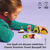 LEGO Classic Bauspaß für kreative Snacks, Lebensmittelspielzeug für fantasievolles Rollenspiel, Bauset für Jungen und Mädchen ab 4 Jahren, Cupcake, Avocado, Eis am Stiel und Taco 11039 Bausätze Besuchen Sie den LEGO-Store