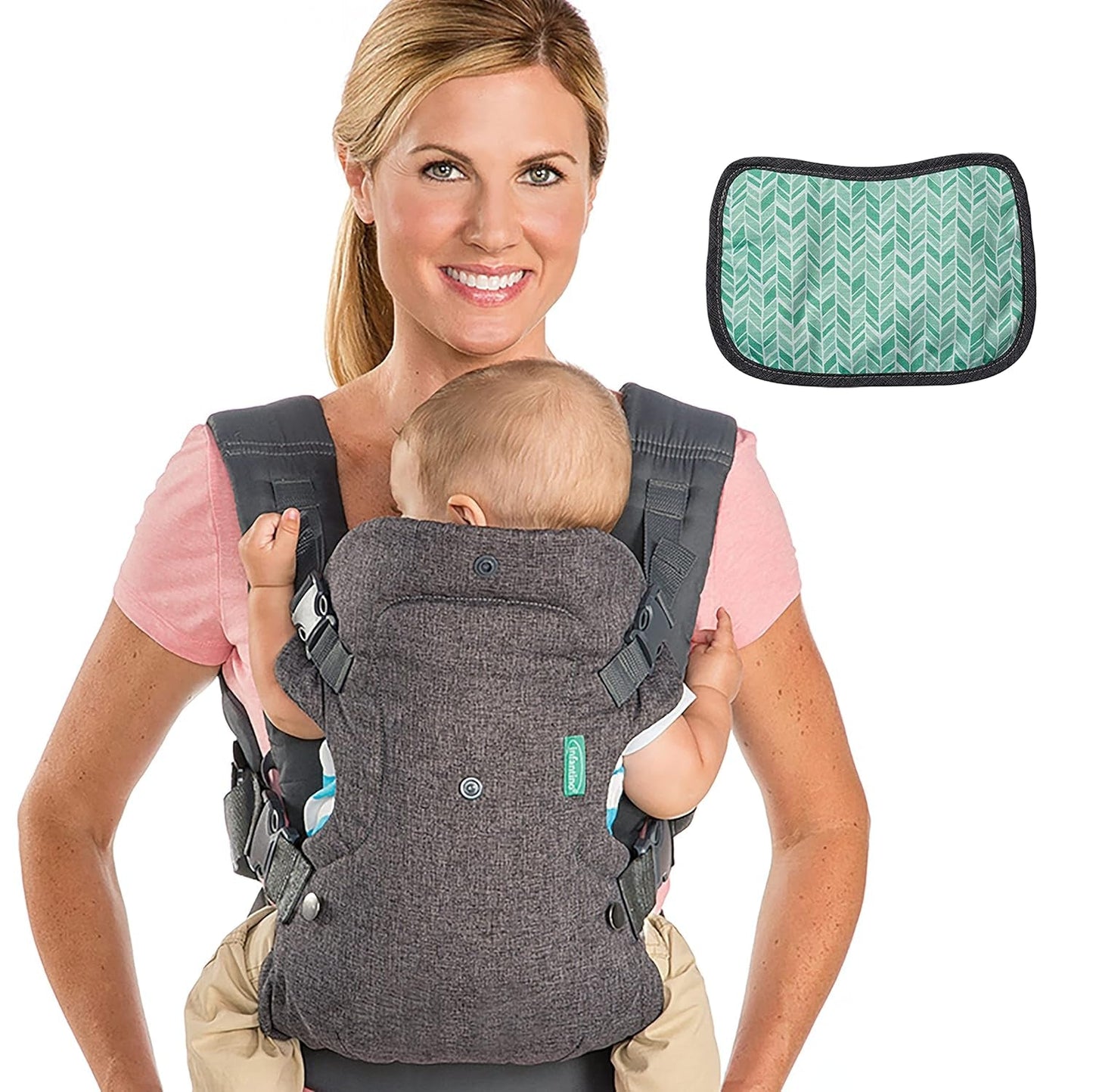 Pampers Sensitive Flip Advanced 4-in-1-Babytrage mit Lätzchen und Tüchern, 1200 Tücher (15 x 80) für empfindliche Babyhaut, dermatologisch getestet, Essentials für Neugeborene