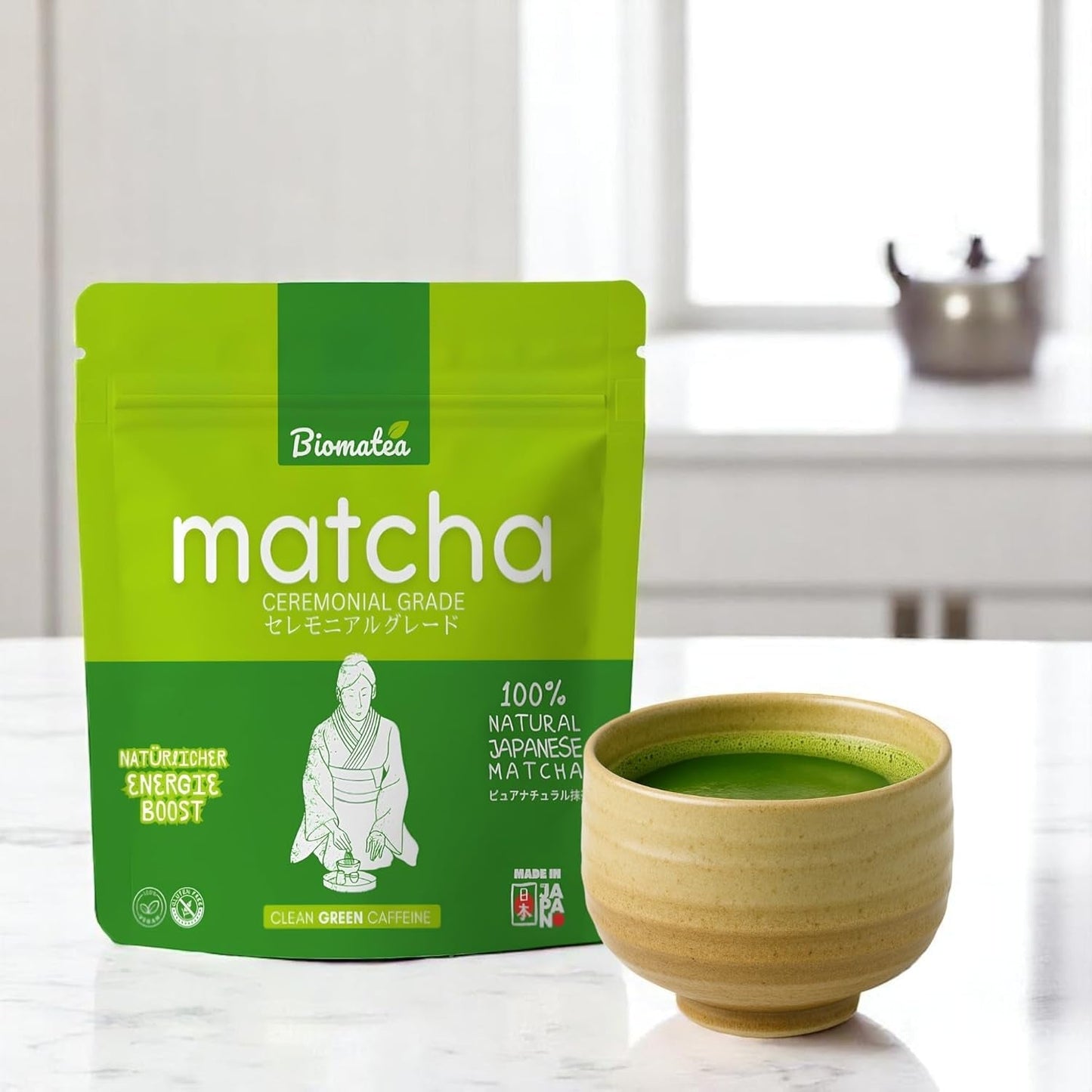 50 g Matcha in Zeremonienqualität aus Japan – 100 % natürlich, frei von Pestiziden und getestet – mit Stein gemahlen – Moegi Matcha Premium japanisches Teepulver