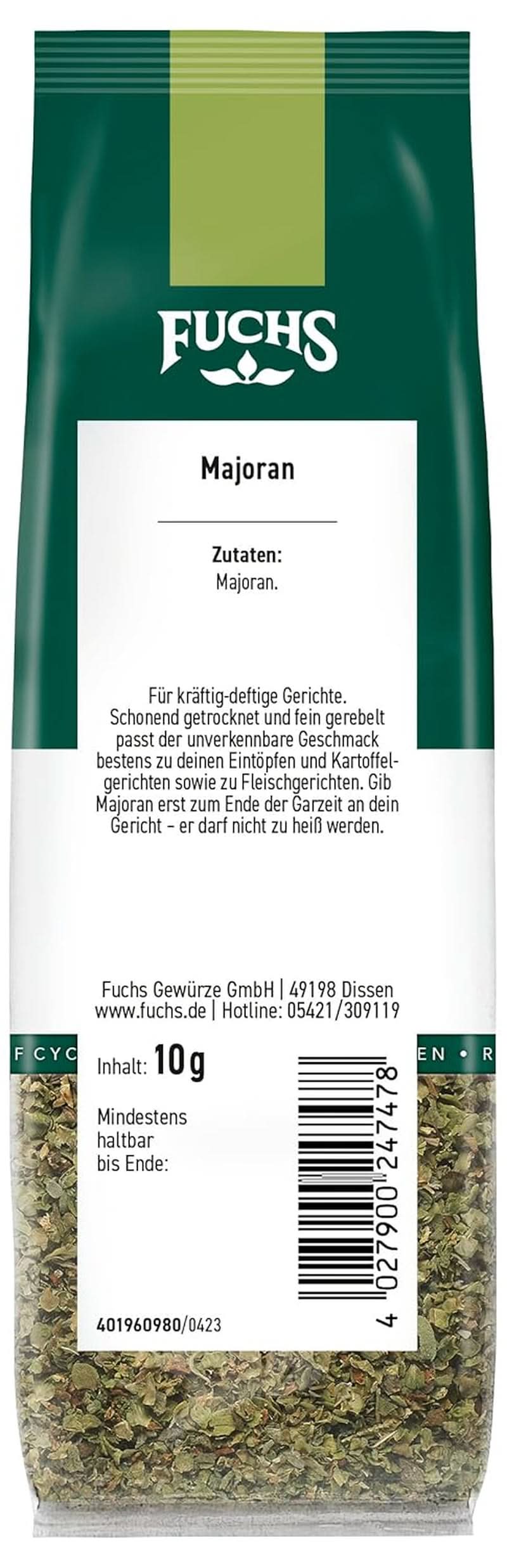 Fuchs - Majoran, 10 Gramm Gewürze Naty Shop