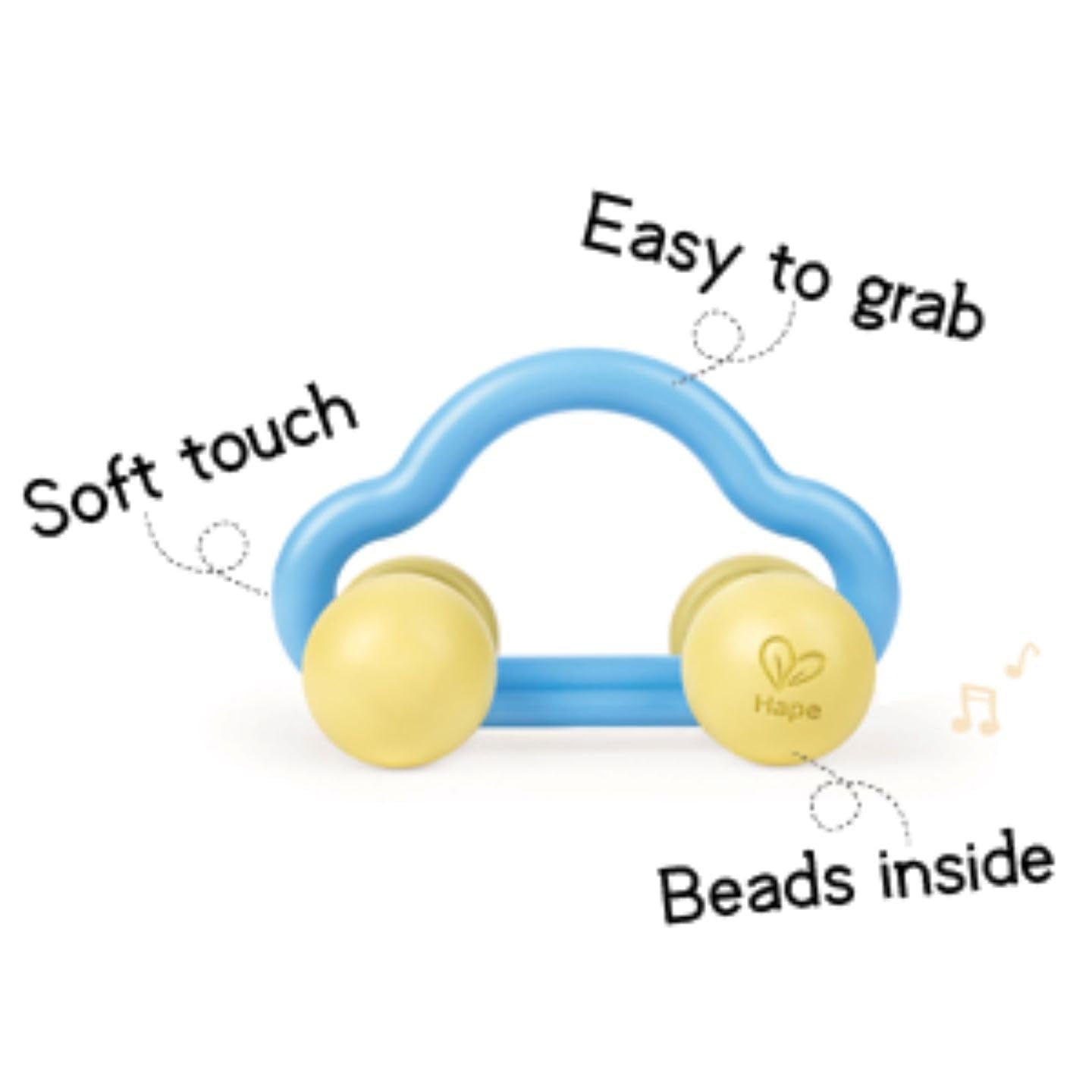Hape Roll- und Rasselspielzeugauto, Babyspielzeug Bebe Naty Shop Toys
