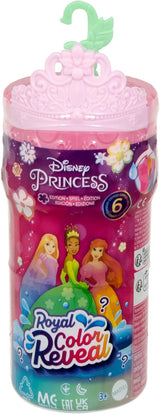 Mattel Disney Princess Royal Color Reveal, kleine Puppe mit 6 Überraschungen, inklusive Duftring und 4 Zubehörteilen (Puppen können variieren), Garden Party-Serie HRN63