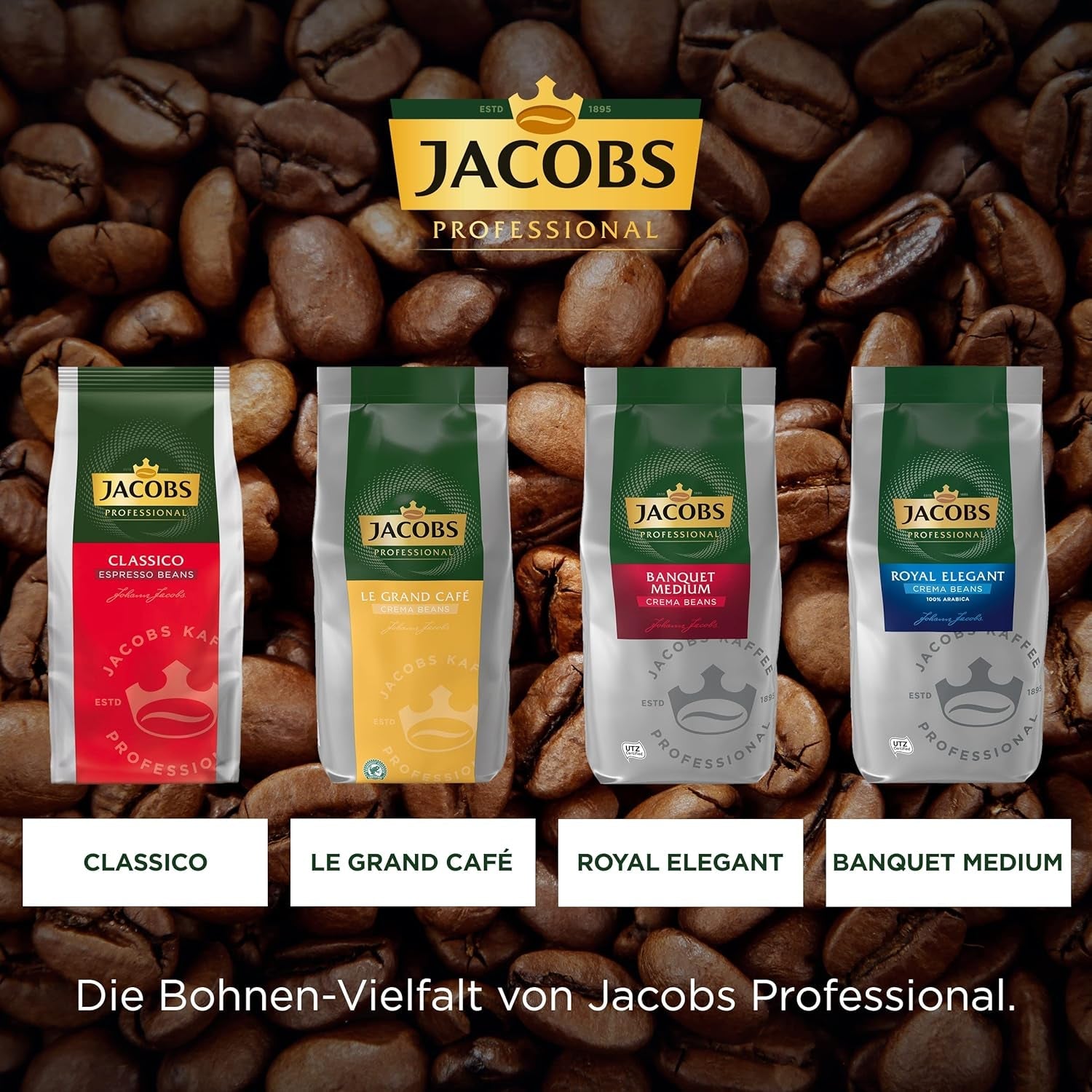 Kaffeebohnen Jacobs Professional Le Grand Café Cream, Intensität 2/5, ganze Kaffeebohnen, 1 kg