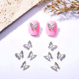 10 Stück Legierung Schmetterling Nagel Charms Metall Nail Art Anhänger Steine ​​für Diamanten Nägel Edelsteine ​​Nagel Schmuck Kunst Dekorationen Nail Art Schmuckherstellung