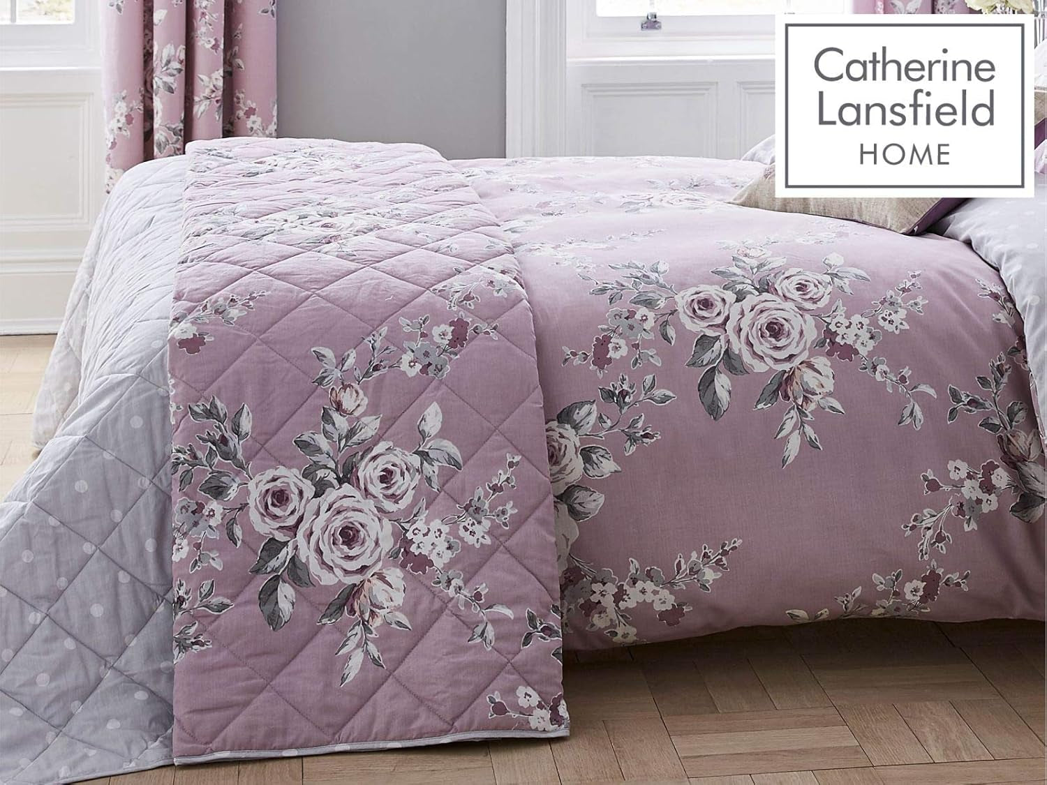 Catherine Lansfield Canterbury Tagesdecke, pflegeleicht, Blush, Tagesdecke – 220 x 230 cm. Betten und Decken Catherine Lansfield Heather