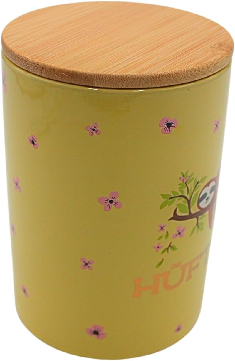 Dekohelden24 Edle Keramik-Aufbewahrungsbox/Kaffee/Frischware/Keks Hüftgold. Der Grund: Faulheit. Maße: H/Ø 15,6 x 11 cm. Aufbewahrungsboxen für Lebensmittel von Naty Shop