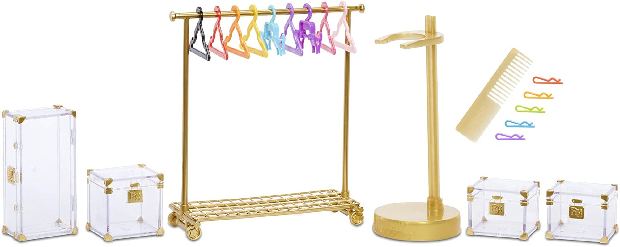 Rainbow High 571049 Fashion Studio – Exklusive Puppe mit Kleidung, Accessoires und 2 glänzenden Perücken – Kreieren Sie über 300 Outfits!