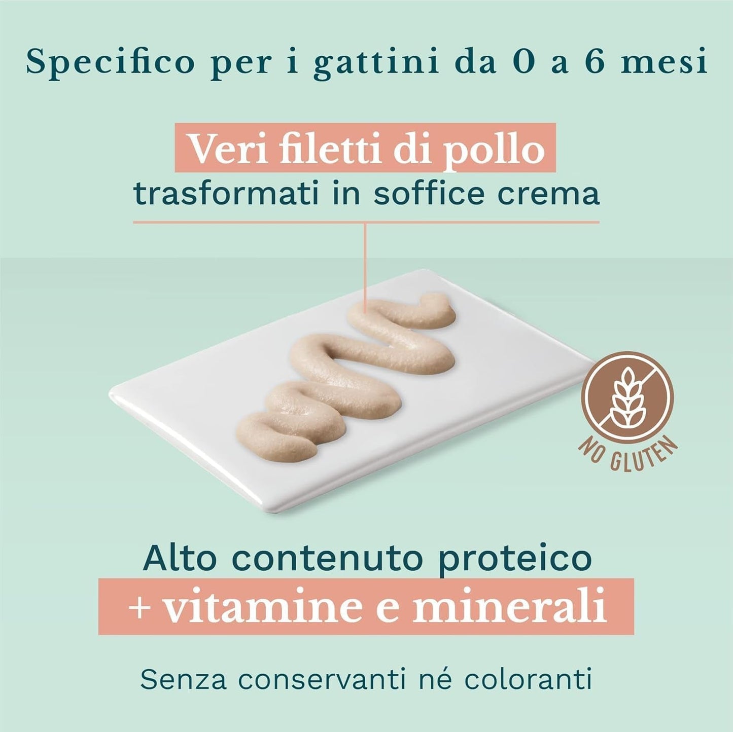 Nassfutter für kleine Katzen mit Hühnercreme und Hühnerfleisch - Nassfutter für kleine Katzen - Nassfutter für Katzen mit Hühnercreme, getreidefrei, reich an Proteinen, Vitaminen und Mineralstoffen (20 Beutel x 150 g)