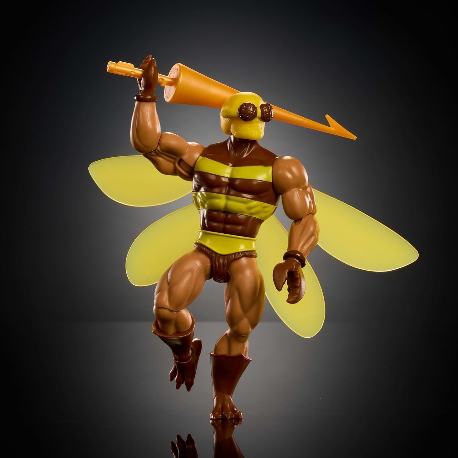 Masters of the Universe Origins Actionfigur Buzz-Off aus der Cartoon-Sammlung, ca. 14 cm groß, aus 1980er TV, Bienenführer mit Flügeln und Brille mit Speer, JBM88 Actionfiguren Naty Shop