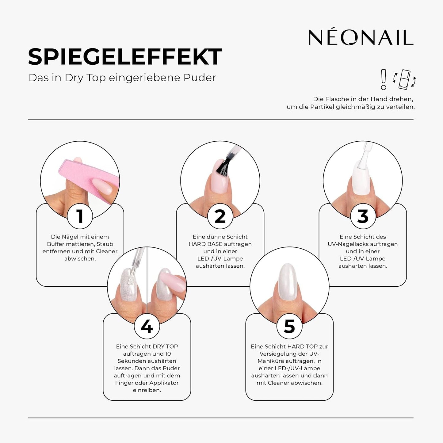 NÉONAIL Liquid Nail Powder Chameleon 04 – Flüssiger Nagelpuder – Chrome Nail Powder – Glitzer Nägel Puder – Nail Art – Nageldesign Zubehör – Glitter Powder – Chrom Nagelpuder – Grün, Gelb – 6,5 ml
