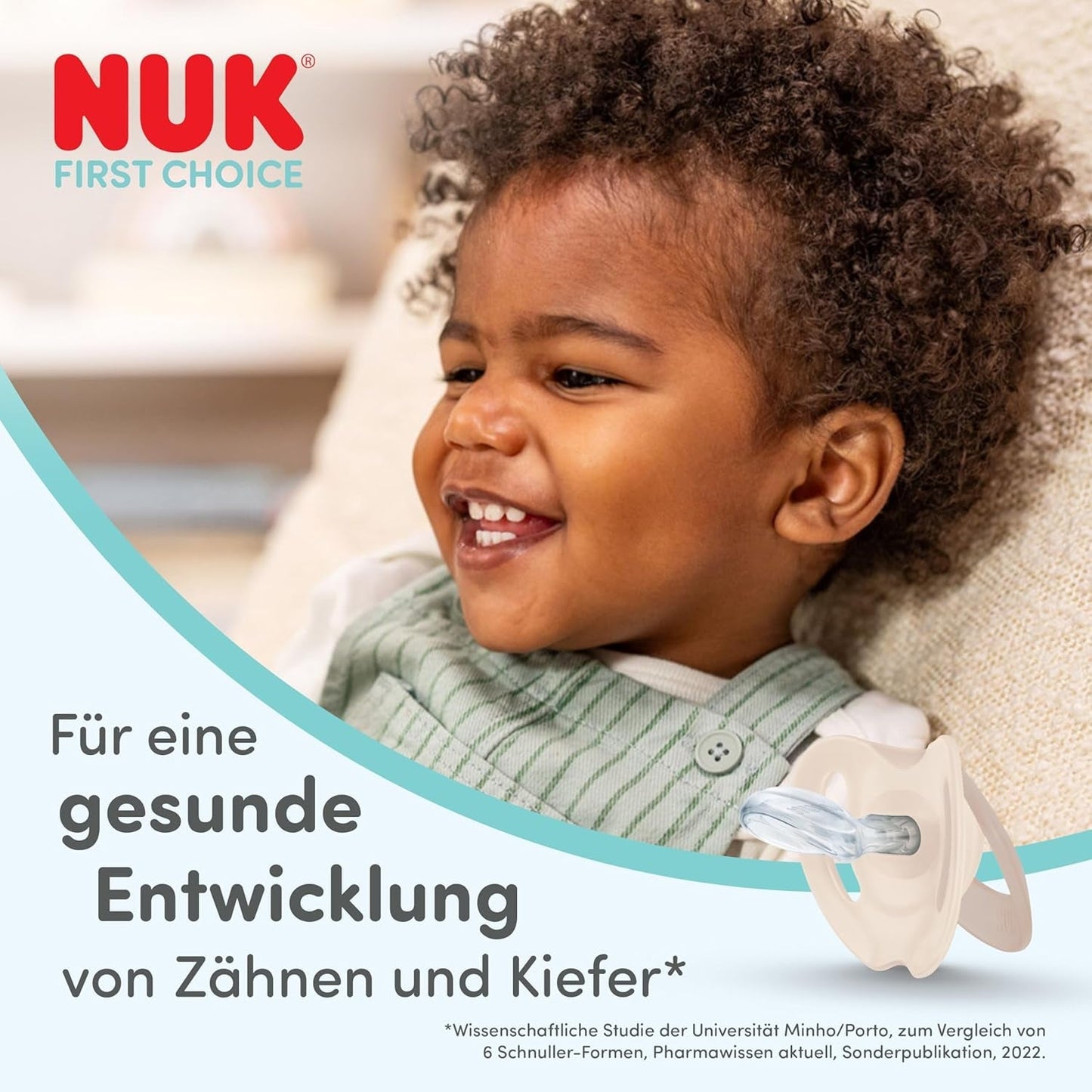 NUK First Choice Night Pacifier for Babies | 6-18 Monate | Kieferorthopädische Schnuller, die im Dunkeln leuchten | Beruhigt 99 % der Babys** | Kaninchen/Schaf | Packung 0-2