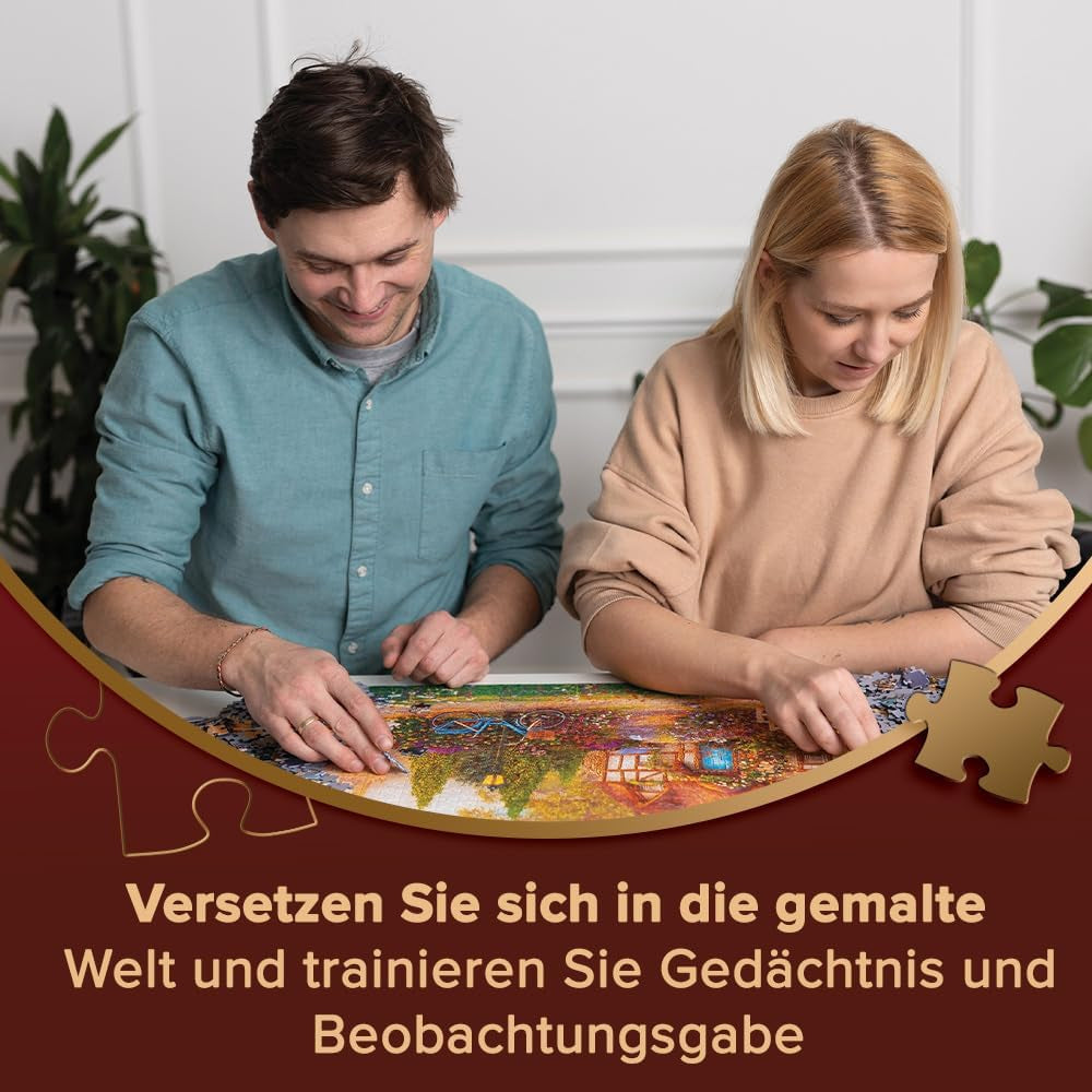 Trefl Premium plus Qualität – Puzzle Tea Time: Häuser Stoney Lane – 1000 Teile, Serie nostalgischer gemalter Bilder, Ideale Abstimmung der Teile, Für Erwachsene und Kinder ab 12 Jahren Puzzle Naty Shop