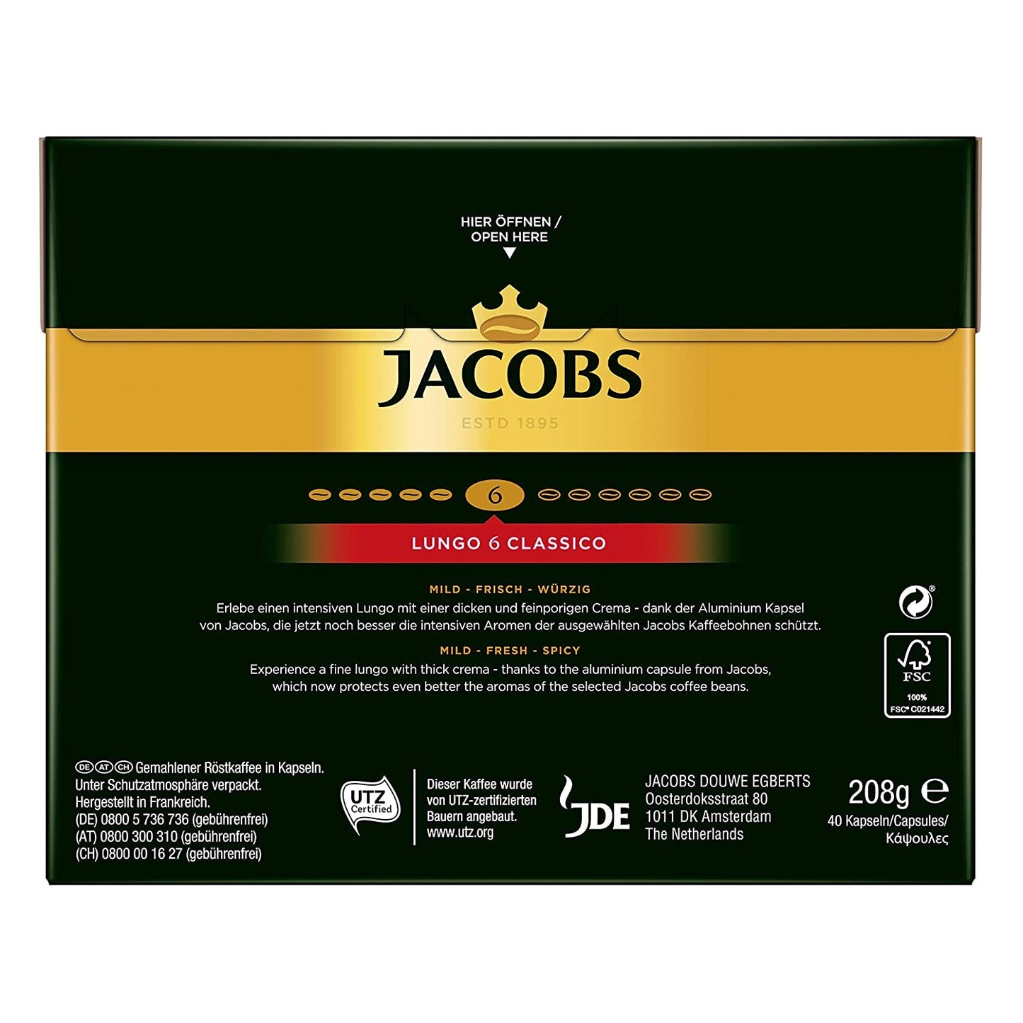 Kaffeekapseln Lungo Classico (nur für kurze Zeit) Megapack XXL & Kaffeekapseln Krönung Crema, 200 Nespresso-kompatible Kapseln, 10er Pack, 10 x 20 Getränke, 1040 g