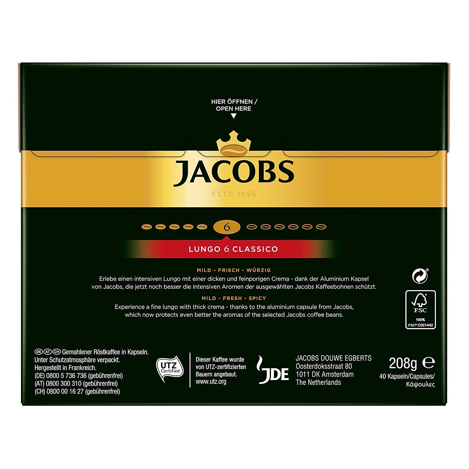 Kaffeekapseln Lungo Classico (nur für kurze Zeit) Megapack XXL & Kaffeekapseln Krönung Crema, 200 Nespresso-kompatible Kapseln, 10er Pack, 10 x 20 Getränke, 1040 g