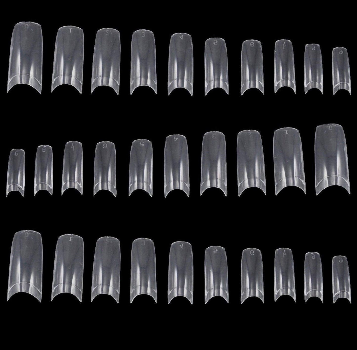 TRIXES 500 Stück Gel-Nagelspitzen, französische Nägel, klare Acryl-Spitzen für DIY-Maniküre, 10 verschiedene Designs