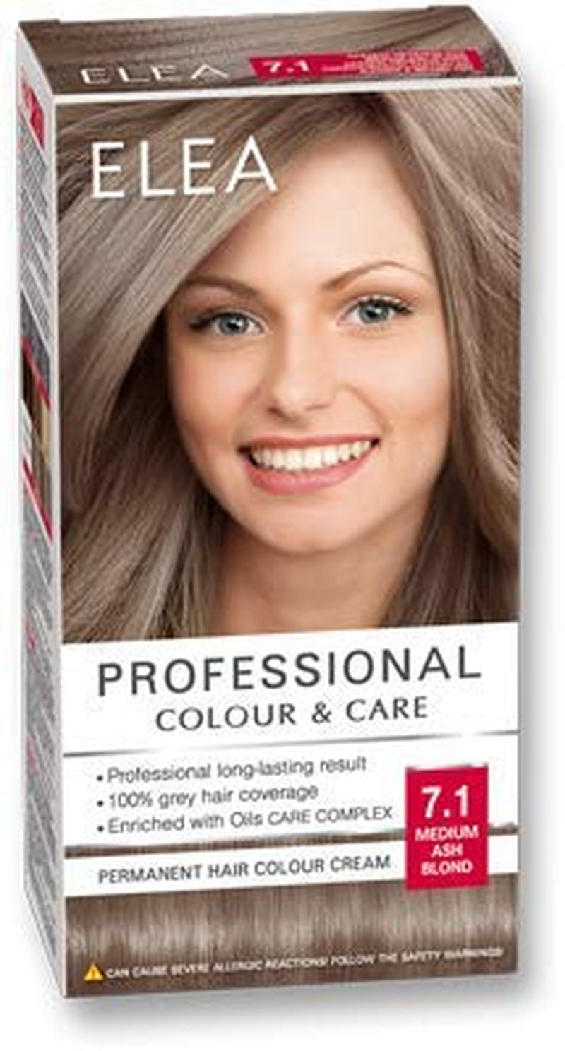 PROFESSIONELLE PERMANENTE HAARFÄRBECREME 7,1 MITTELGRAU-BLOND MIT ÖL-PFLEGEKOMPLEX Naty Shop Haarfärbemittel Elfenbeinfarbe 1 Stück (1 Stück)
